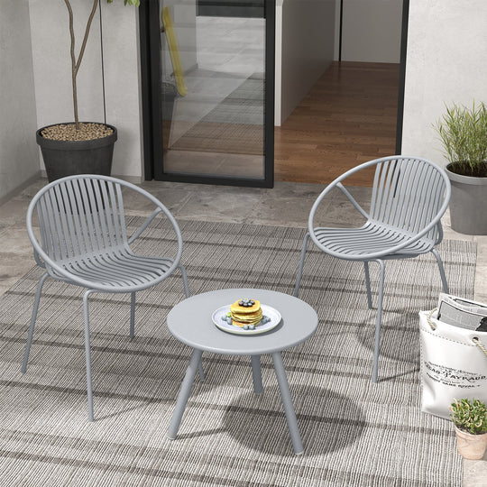 3-Piece Patio Conversation Set with Round Coffee Table