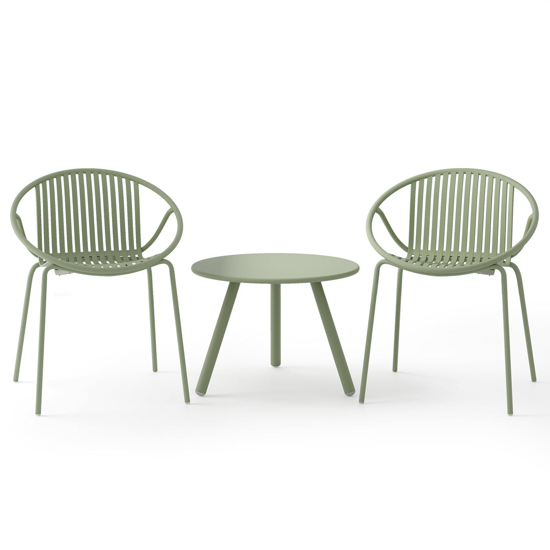 3-Piece Patio Conversation Set with Round Coffee Table