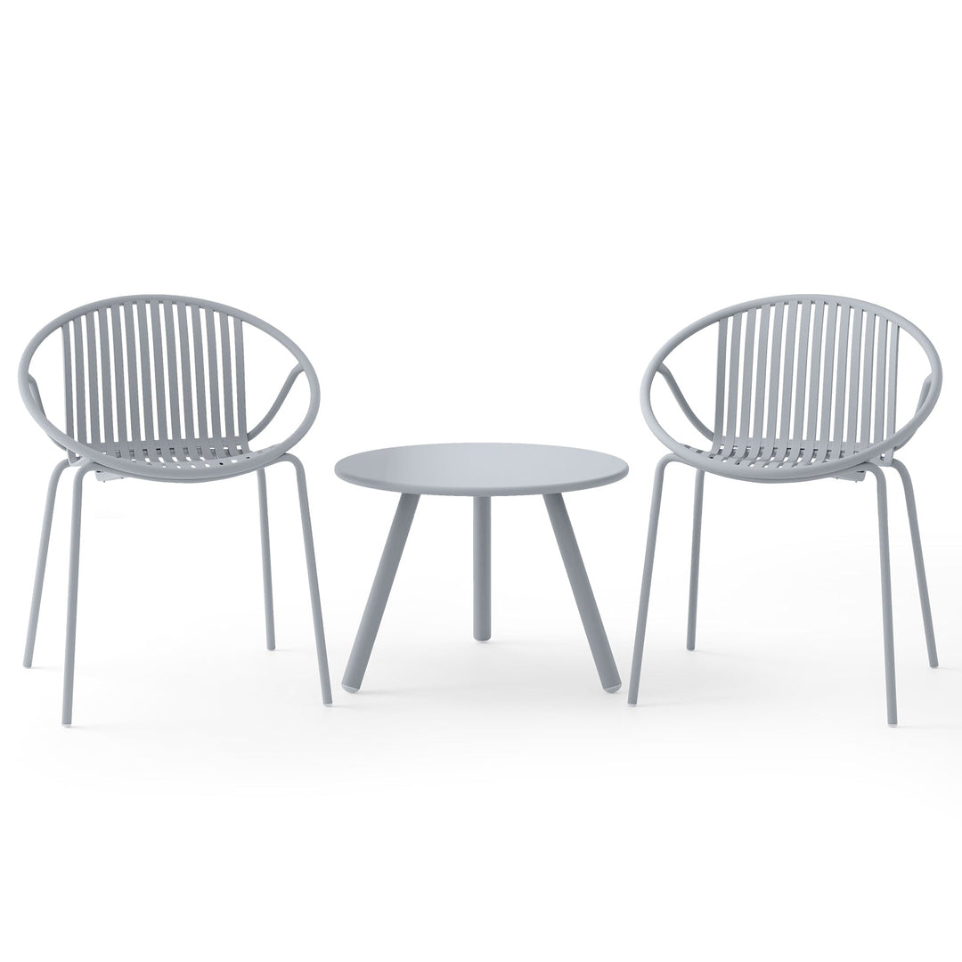 3-Piece Patio Conversation Set with Round Coffee Table