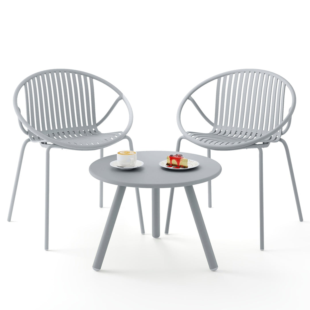 3-Piece Patio Conversation Set with Round Coffee Table