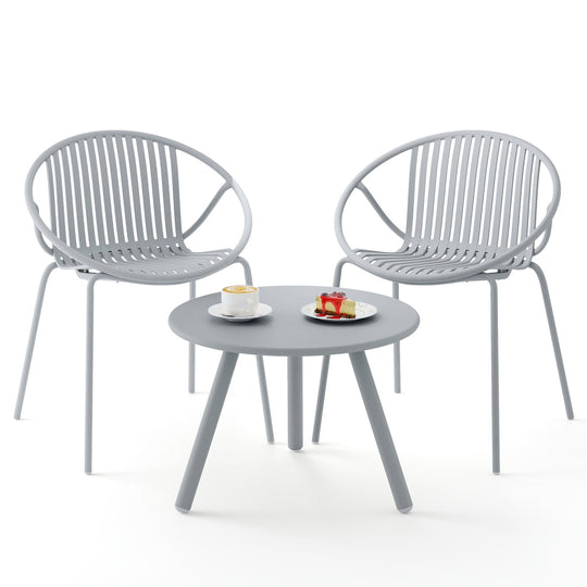 3-Piece Patio Conversation Set with Round Coffee Table