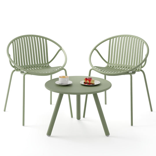 3-Piece Patio Conversation Set with Round Coffee Table