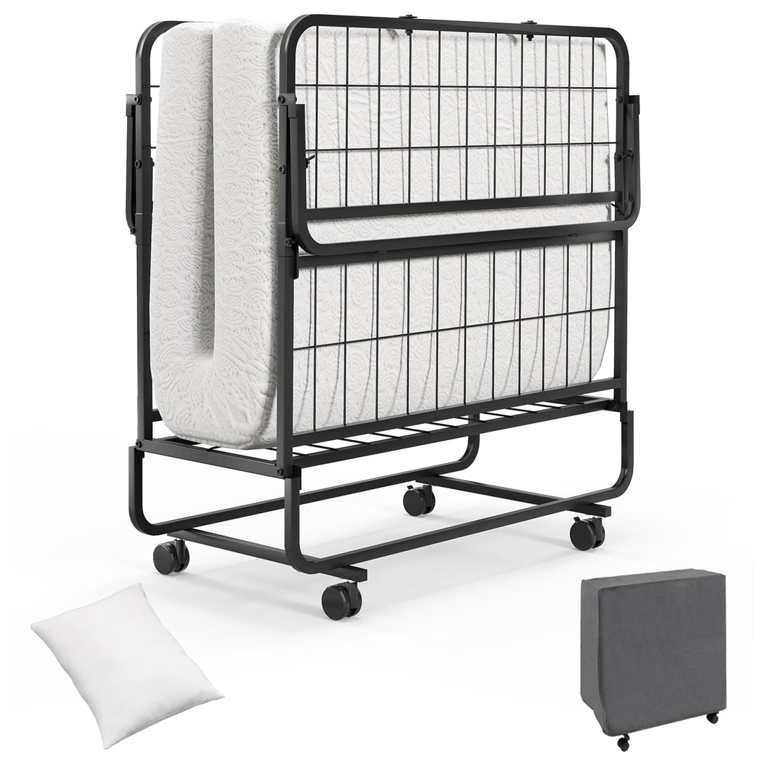Folding Guest Bed with Memory Foam Mattress and Pillow