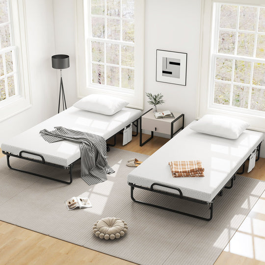 Folding Guest Bed with Memory Foam Mattress and Pillow
