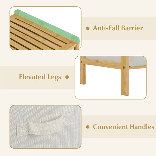 Fabric Dresser with 6 Drawers with 6 Folding Fabric Bins for Bedroom Living Room-Natural