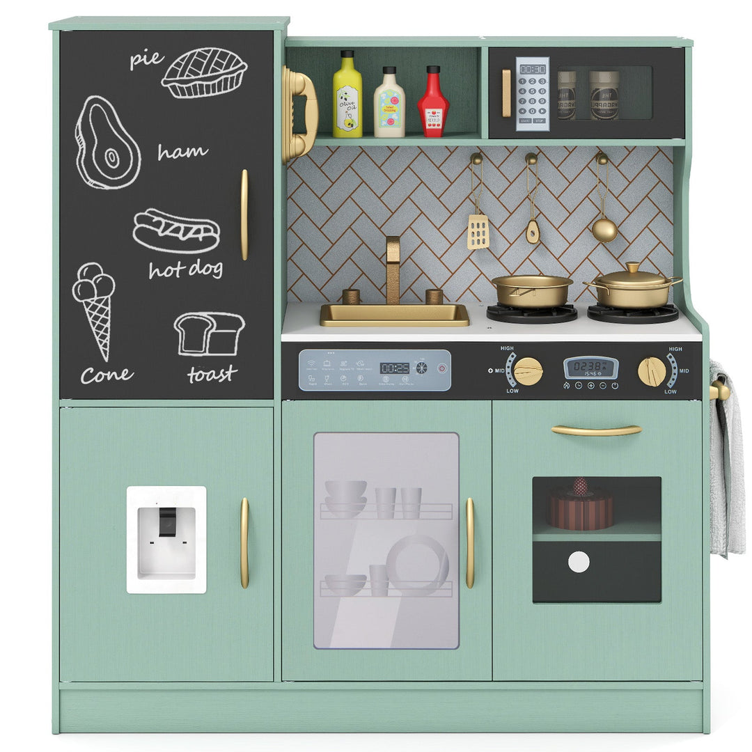 Pretend Play Kitchen with Utensils for Kids Aged 3+-White