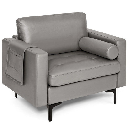 Living Room Set: Floor Lamp + Accent Chair + 3-Seat Sofa