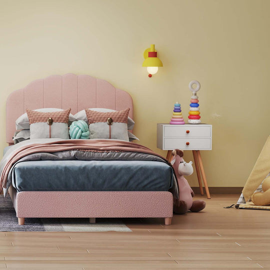 Children’s Room Furniture Bundle: Twin Pink Bed Blue & Pink Rocking Chairs Storage End Table
