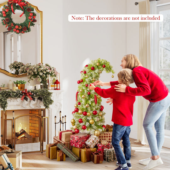5/6/7 FT Whimsical Christmas Tree with Bendable Top and 216/290/366 Branch