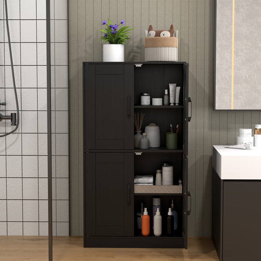 Bathroom Cabinet 43.5 inch Storage Cabinet with Doors and Adjustable Shelves