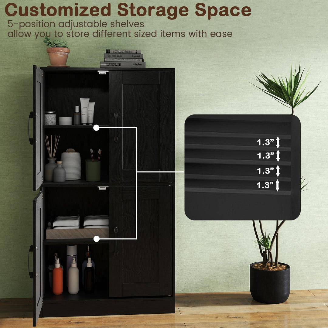 Bathroom Cabinet 43.5 inch Storage Cabinet with Doors and Adjustable Shelves