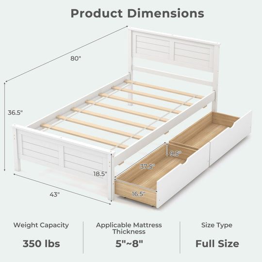 4-Piece Bedroom Furniture Set with Twin Size Bed Frame Entryway Bench Vanity Desk and Jewelry Armoire
