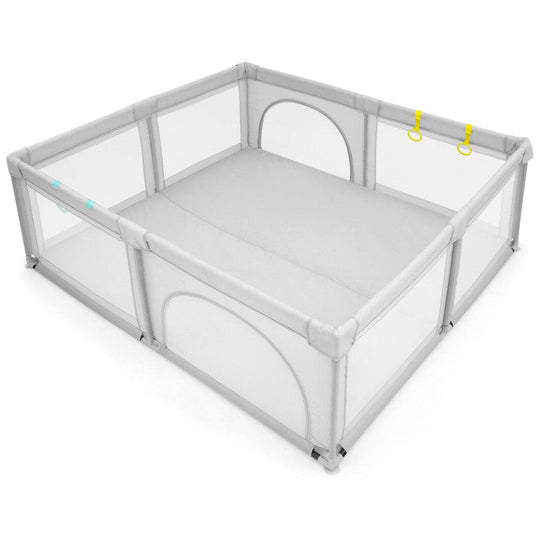 Wooden Baby Walker and Large Infant Playpen Bundle