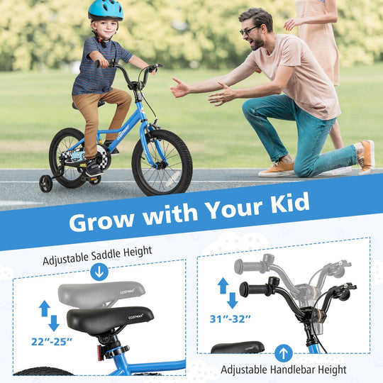 16 Inch Kids Bike Navy with Helmet Protective Set