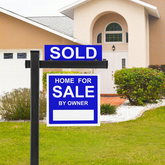 Set of 2 6 Feet Vinyl UPVC Real Estate Realtor Yard Sign Post