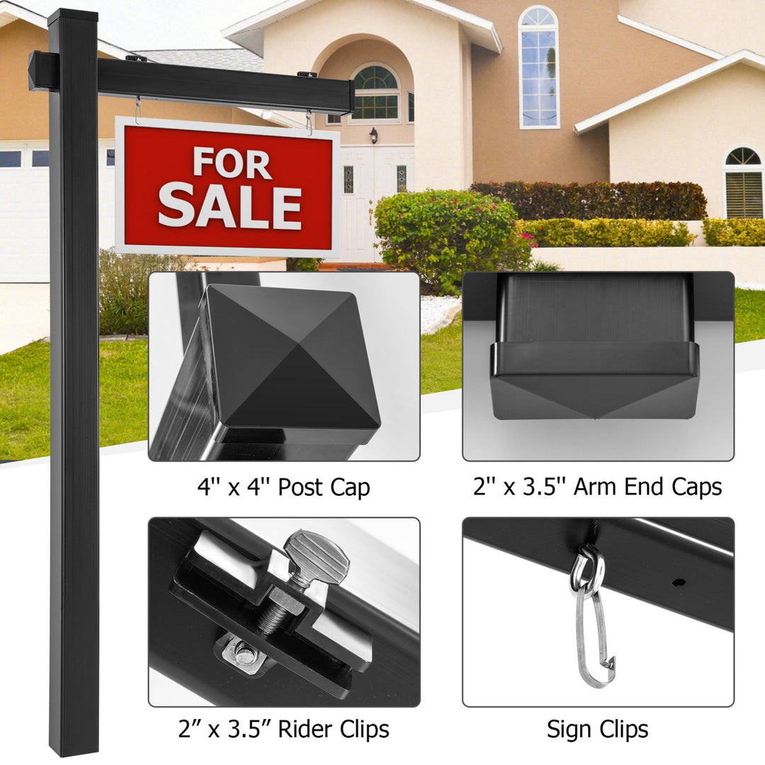 Set of 2 6 Feet Vinyl UPVC Real Estate Realtor Yard Sign Post