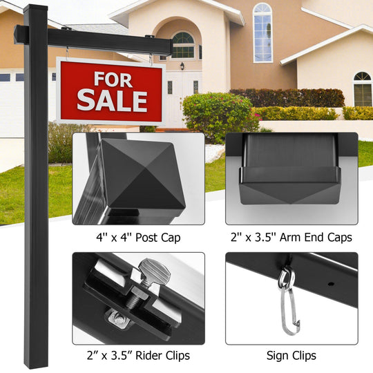 Set of 2 6 Feet Vinyl UPVC Real Estate Realtor Yard Sign Post