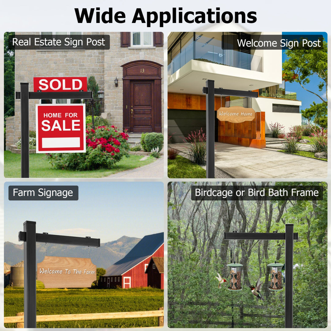 Set of 2 6 Feet Vinyl UPVC Real Estate Realtor Yard Sign Post