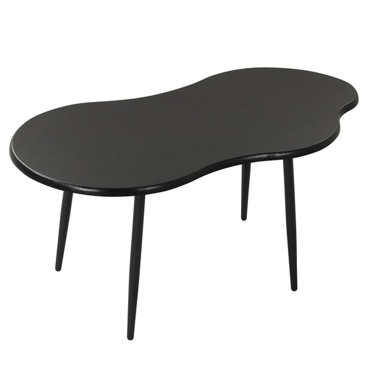 Cloud Shape Coffee Table 39.5 inch Irregular Center Table with Metal Frame
