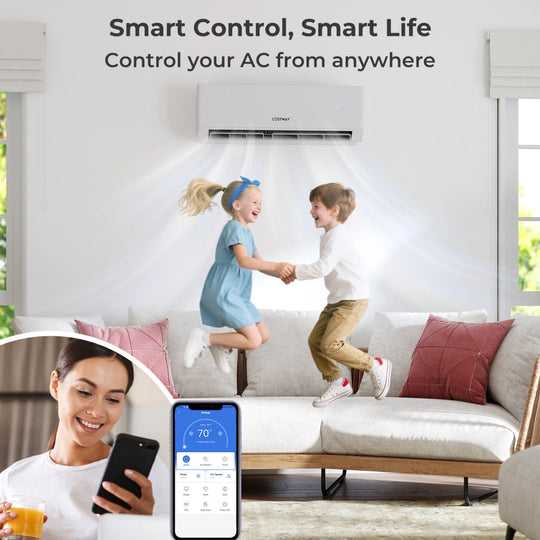UltrEco Series 24000 BTU 3 Zone 23 SEER2 Mini Split Air Conditioner Wifi Enabled with Heat Pump