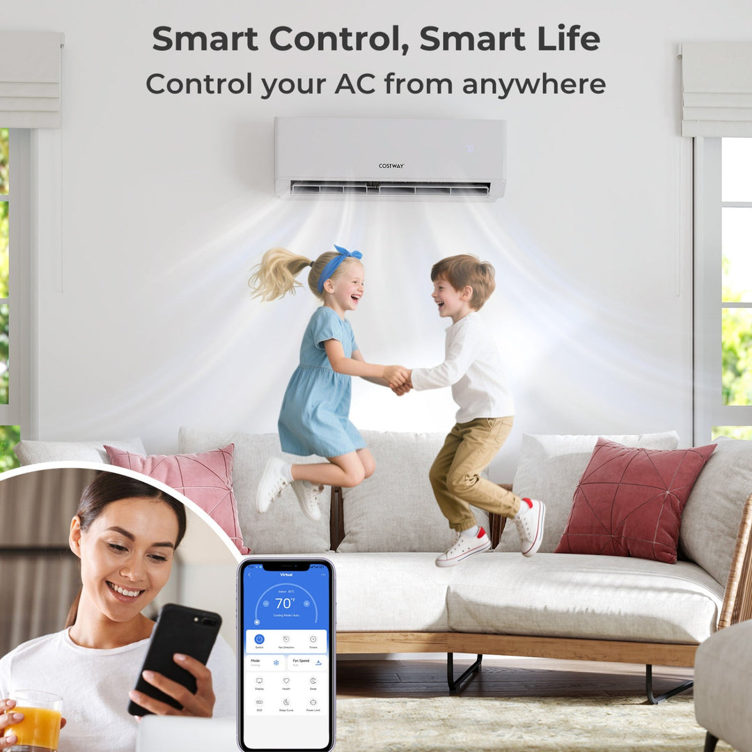 UltrEco Series 24000 BTU 3 Zone 23 SEER2 Mini Split Air Conditioner Wifi Enabled with Heat Pump