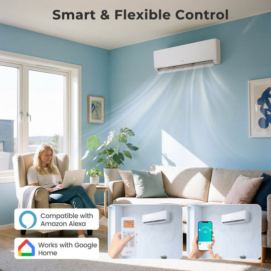 27000 BTU 2-Zone Mini Split Air Conditioner with Heat Pump