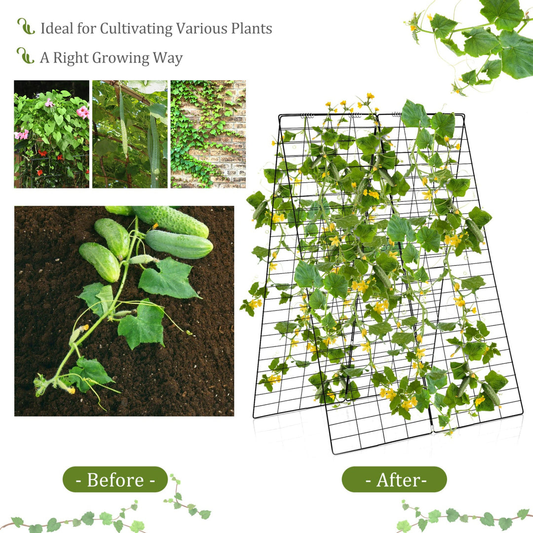 A-Frame Garden Trellis for Climbing Plant with Ground Stake and Cable Tie