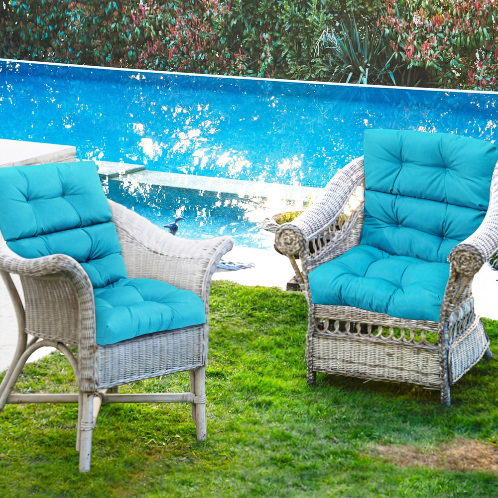 Set of 2 High Back Chair Cushion with Adjustable Height
