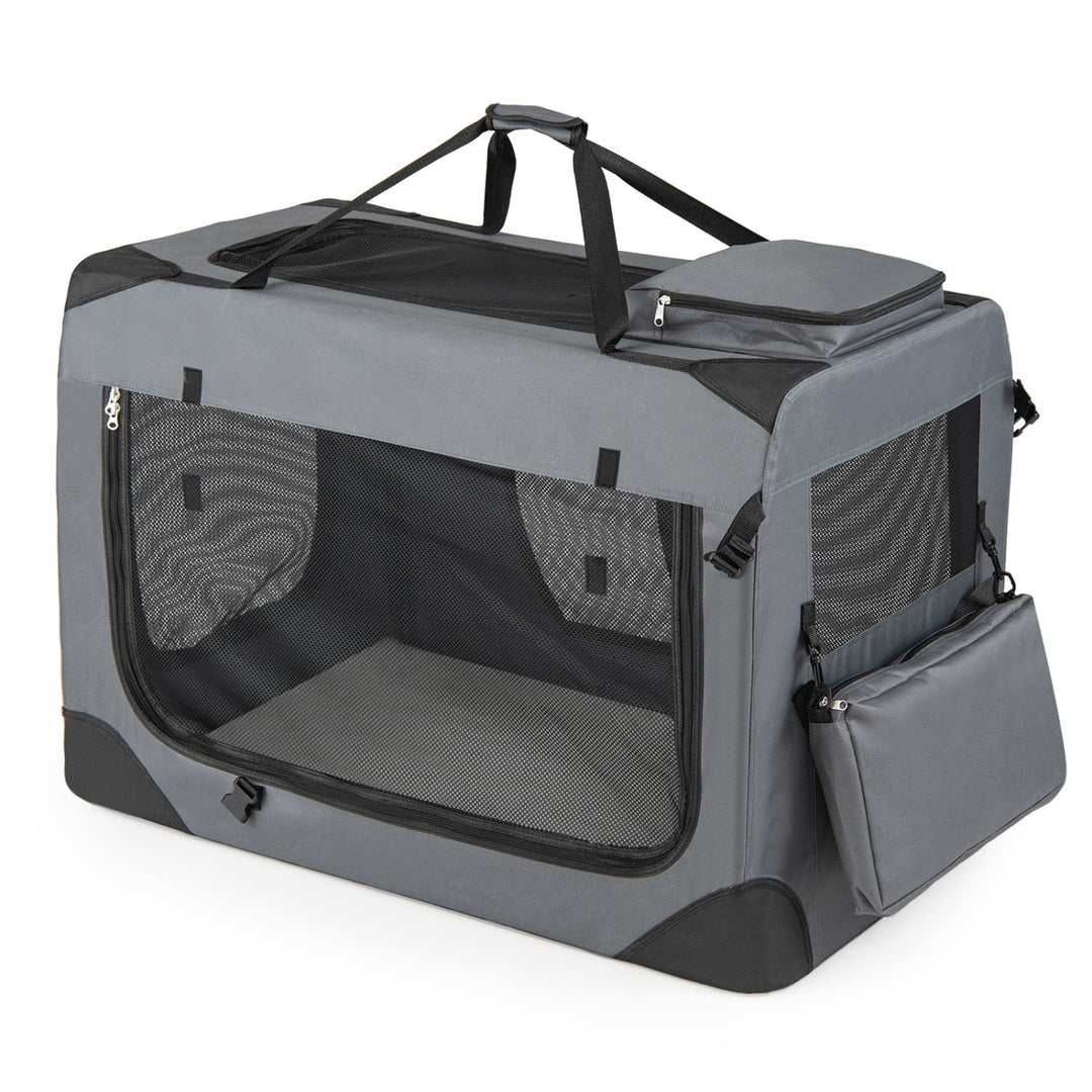 Soft Collapsible Dog Crate with Mesh Windows and 3 Doors