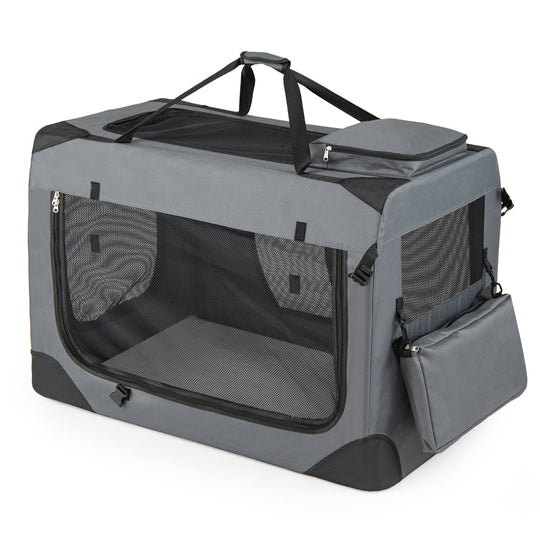 Soft Collapsible Dog Crate with Mesh Windows and 3 Doors