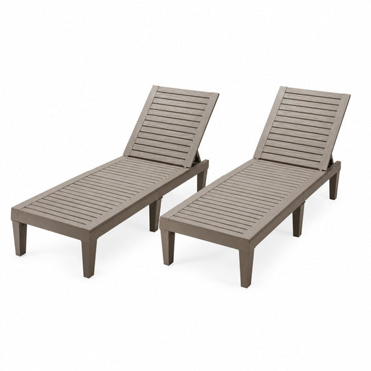 Outdoor Chaise Lounge Chair Set of 2 with 5-Position Backrest