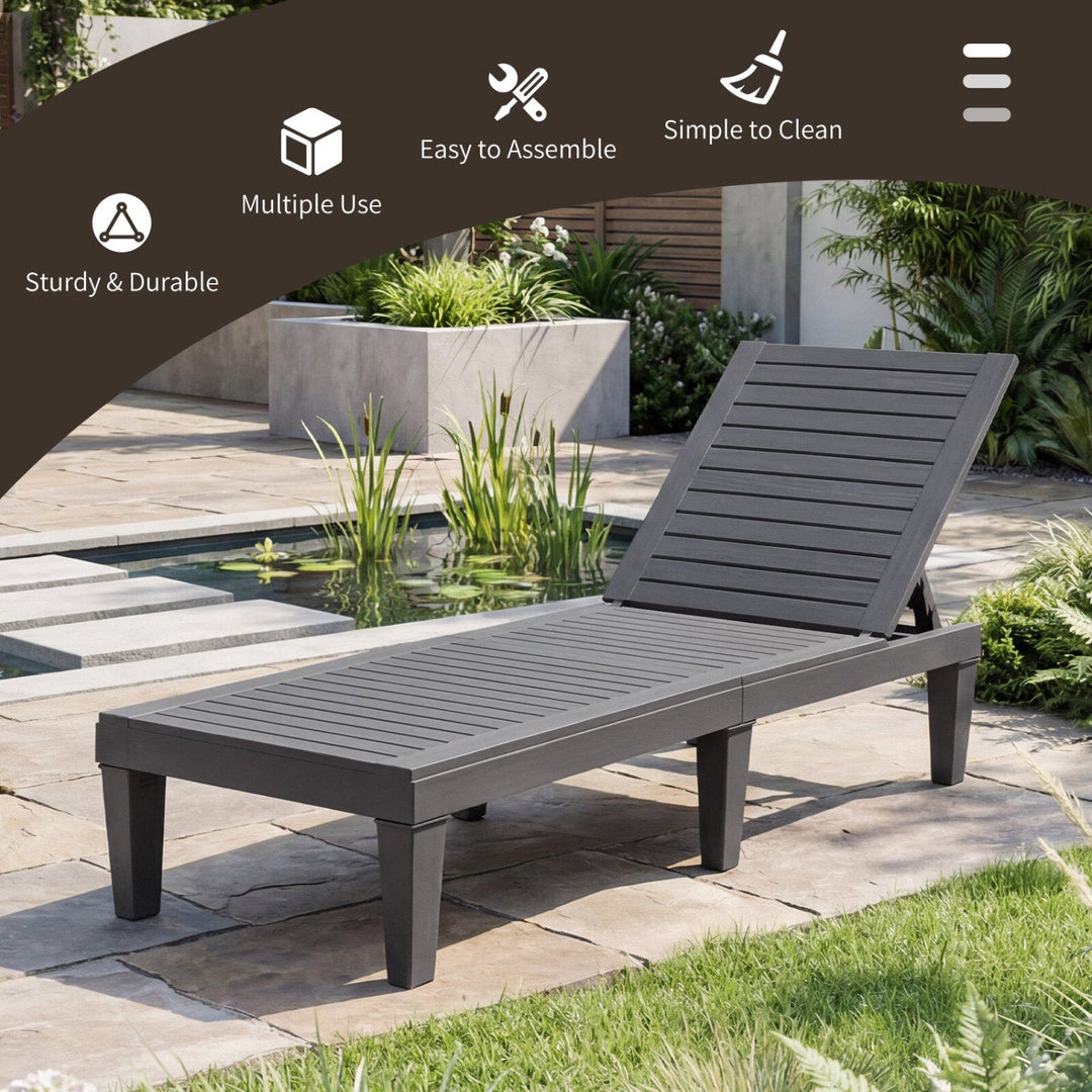 Outdoor Chaise Lounge Chair Set of 2 with 5-Position Backrest