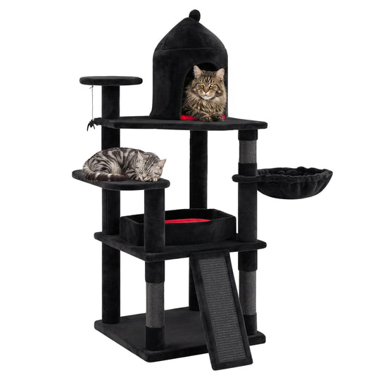 50-Inch Gothic Multi-Level Cat Tree with Castle House