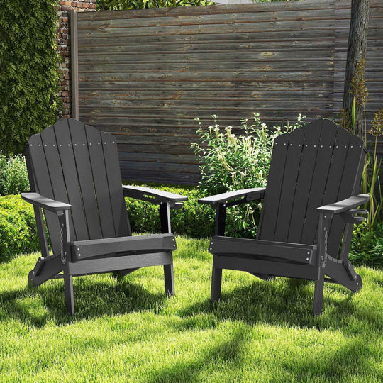 Folding Adirondack Chair with High Backrest - HDPE Weather Resistant