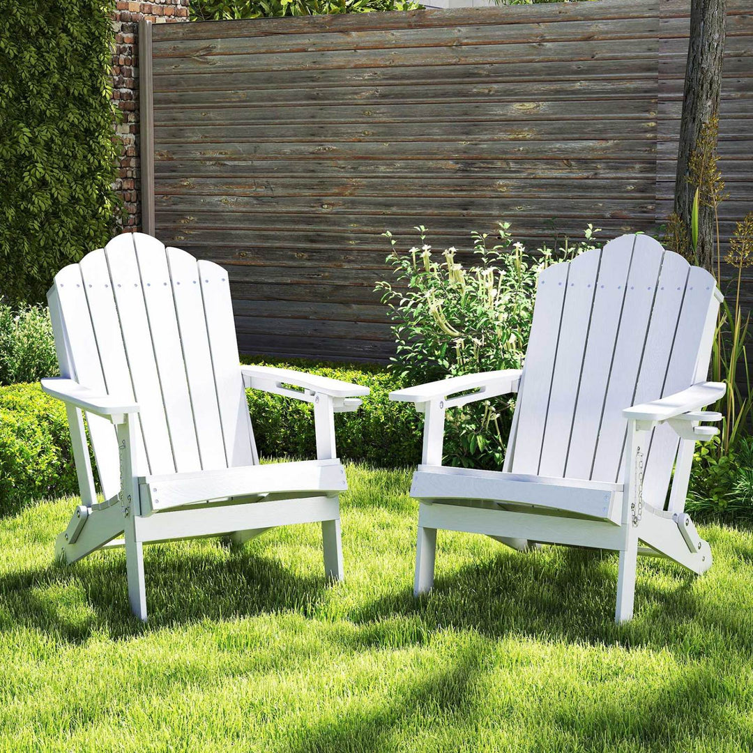 Folding Adirondack Chair with High Backrest - HDPE Weather Resistant
