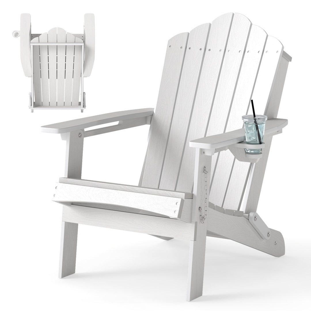 Folding Adirondack Chair with High Backrest - HDPE Weather Resistant