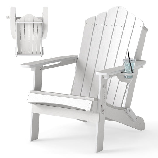 Folding Adirondack Chair with High Backrest - HDPE Weather Resistant