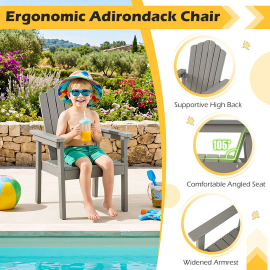 Adirondack Chair with High Backrest and Wide Armrests