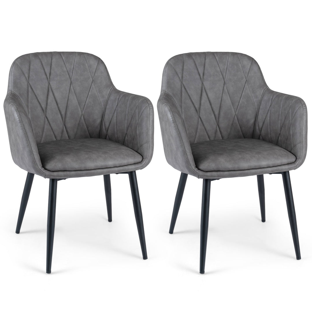 Upholstered Dining Chairs Set of 2 with Curved Back