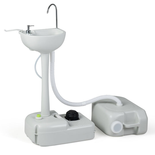Portable Camping Sink with 4.5 Gal Tank and Rolling Wheels