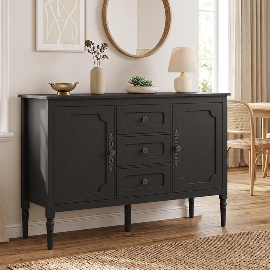 47" Buffet Cabinet with 3 Drawers and Adjustable Shelves