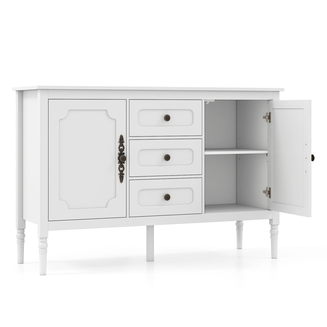 47" Buffet Cabinet with 3 Drawers and Adjustable Shelves