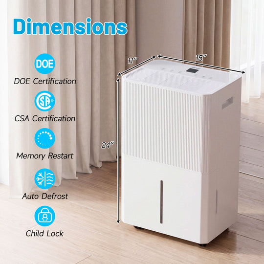 Dehumidifier 135 Pint with Drain Hose for 6500 Sq.Ft