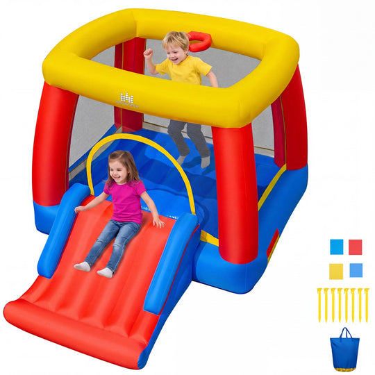 Inflatable Bounce House for Toddlers with Slide & Basketball