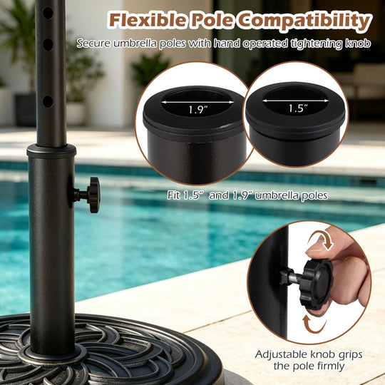 Round Umbrella Base 24 lbs with Adjustable Knob
