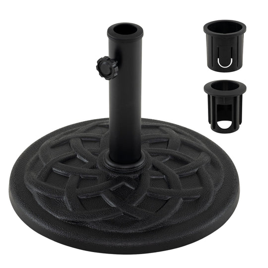 Patio Umbrella Base 20 lbs Round with Dual Pole Adapters