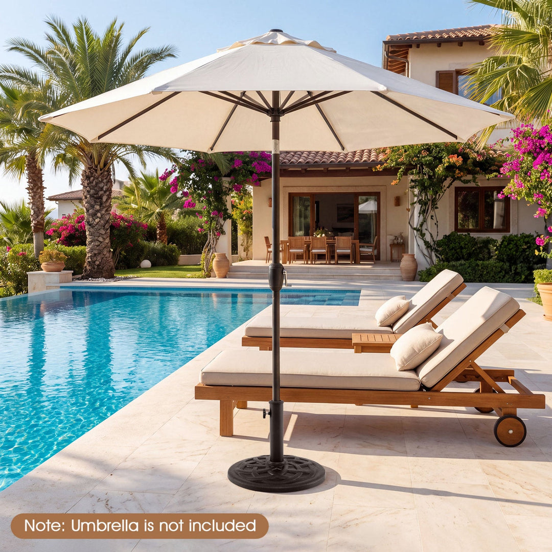 Patio Umbrella Base 20 lbs Round with Dual Pole Adapters