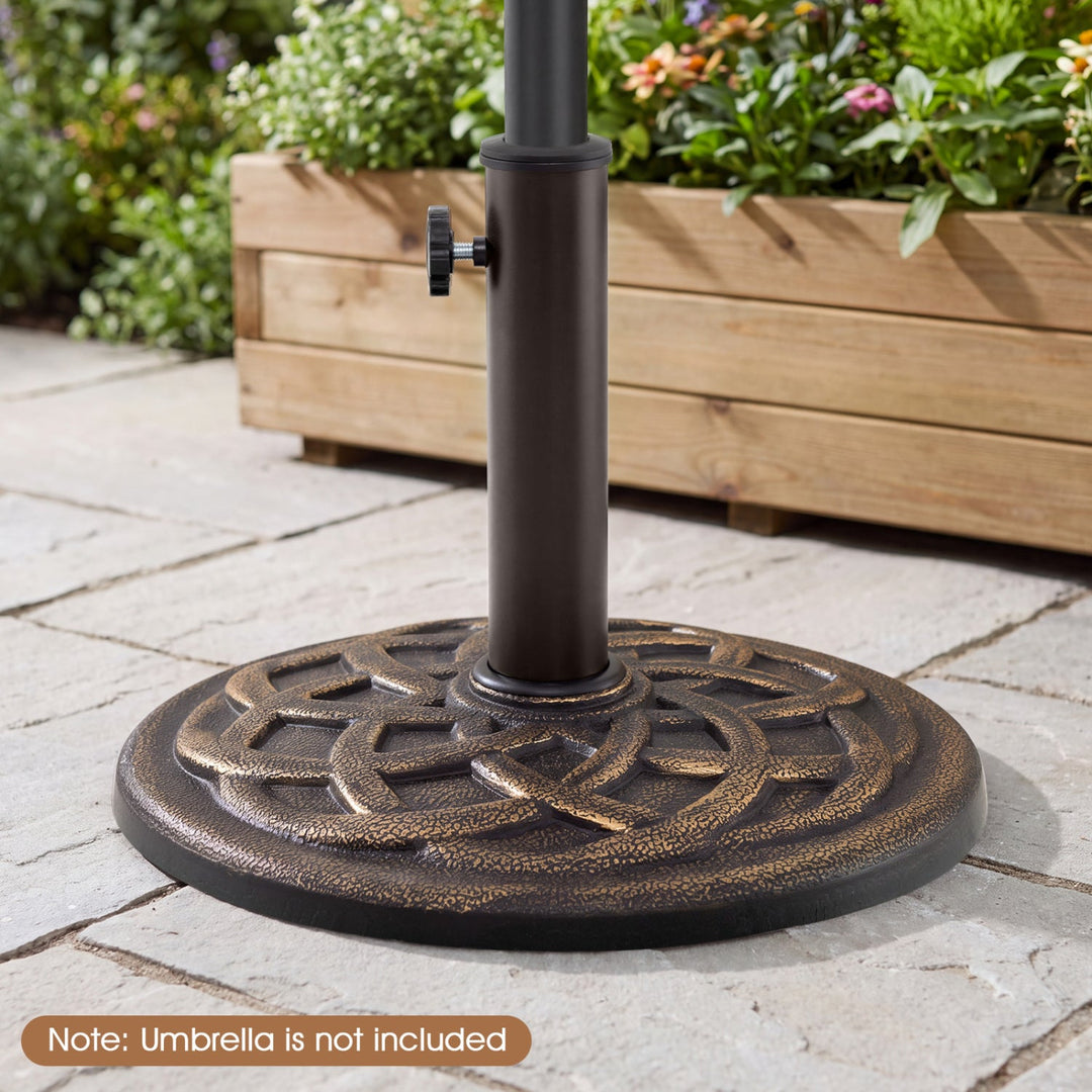 Patio Umbrella Base 20 lbs Round with Dual Pole Adapters