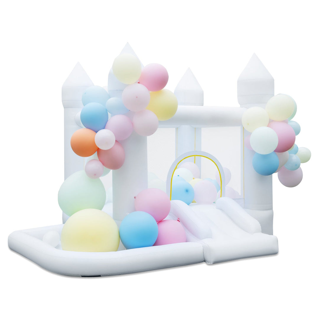 Inflatable Bounce House with Basketball Hoop and Slide