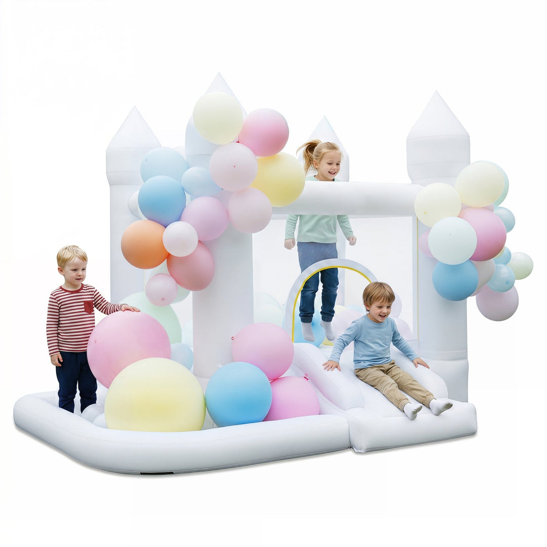 Inflatable Bounce House with Basketball Hoop and Slide
